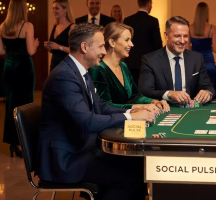 Dynamiczna rozgrywka przy mobilnym stole pokerowym podczas eventu.