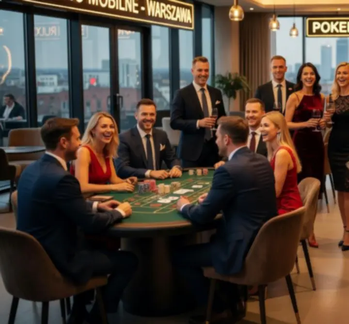 Stół do pokera Texas Hold'em podczas mobilnego wydarzenia kasynowego w Polsce