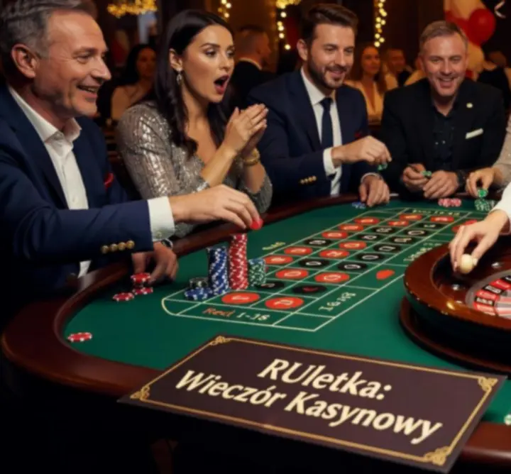 Stół do ruletki na eleganckim wydarzeniu firmowym
